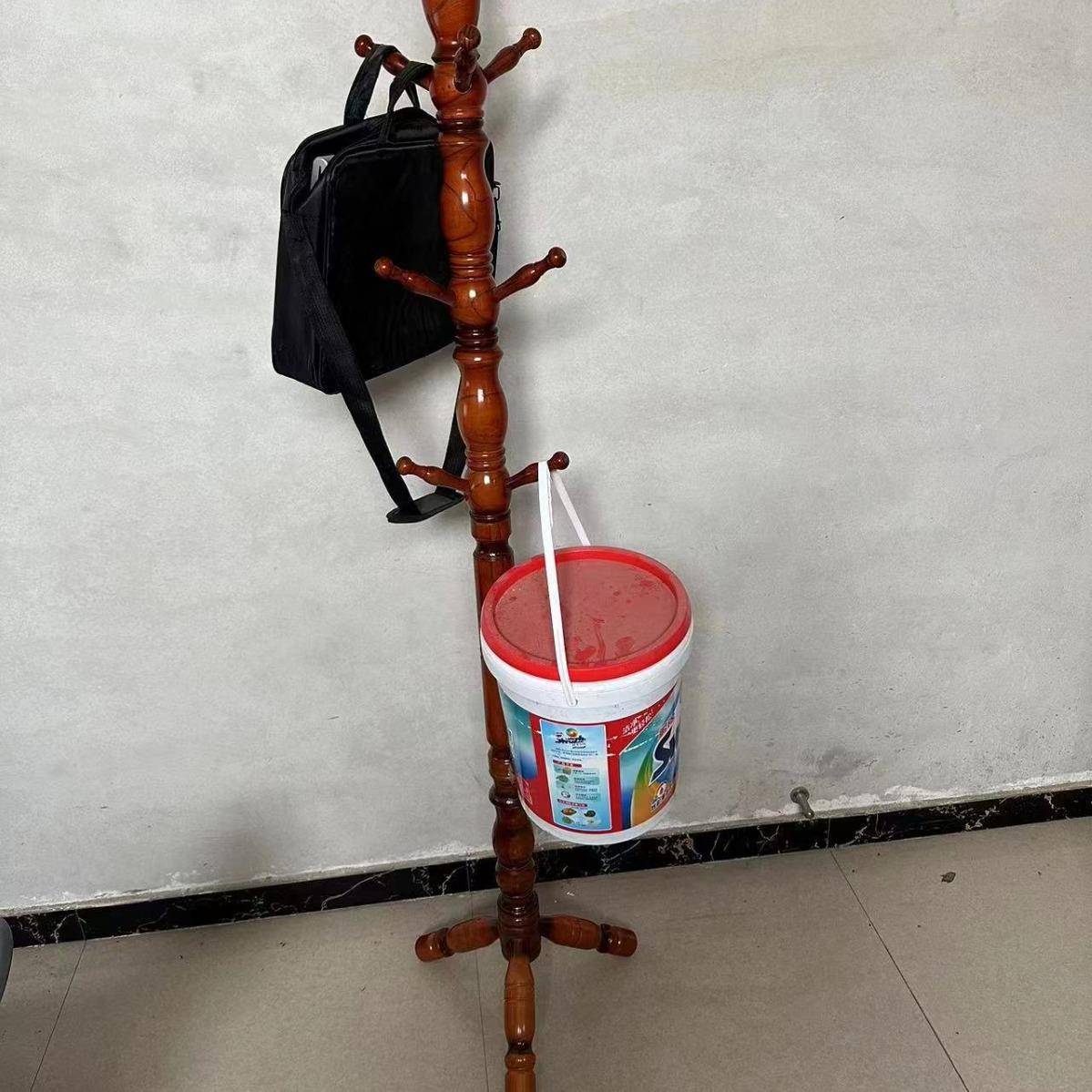 衣帽架落地卧室实大衣家网用衣木架立式挂衣衣架服落BSK地式红架