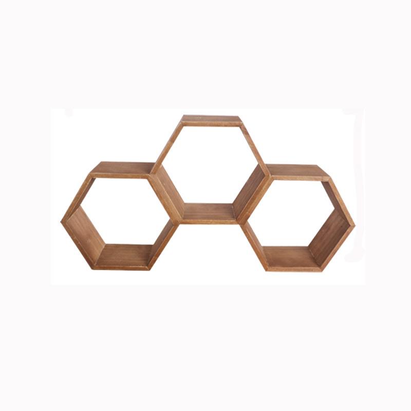 20个起批摆厂家直销蜂巢背景PHL板甜台品摆件展示架子木质家居件