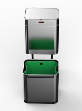 垃圾钢桶不离锈智能感应垃圾桶创意家65687用商用湿分干分类垃圾