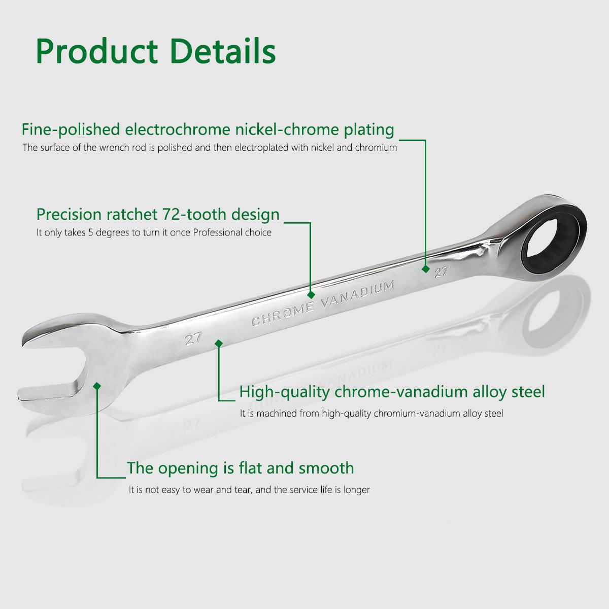 2MMI2携pcs镜面两用棘轮扳便手专业汽修棘轮扳手方用使便于带