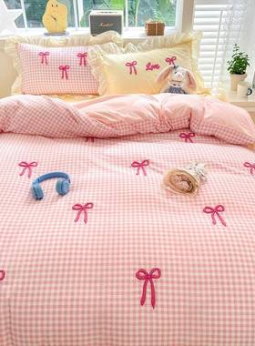 2宿件024新款水洗棉巾58194毛绣四套学生舍三件套