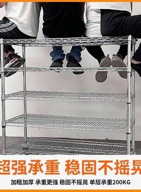 仓镀铬线网货架带28067轮加移动置物架料新厚款防静电物库架多层