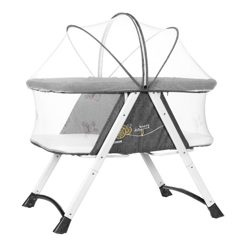 婴儿床床新童生IMB儿床拼接大宝折宝摇床BB儿床可折叠配纹帐