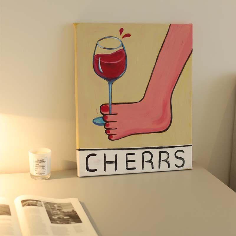《Cheers》奶油风抽象客厅卧室创意装饰画沙发背景装饰餐厅斗柜画,家居饰品,现代装饰画,淘宝优惠券,粉丝福利购,淘宝优惠卷