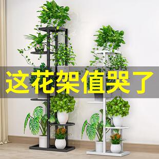 客厅挂架植物架 花架子室内家用多层铁艺花盆架阳台置物架落地式