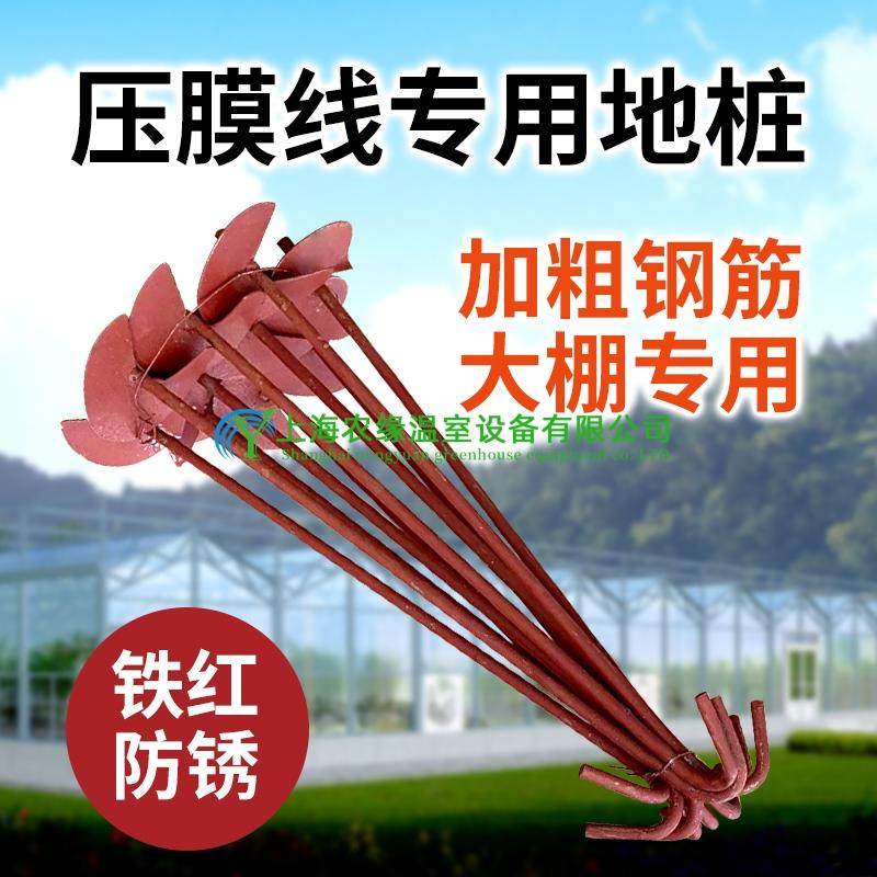 蔬菜温室大棚骨架配件螺旋地桩防风防锈红色地钩固定地锚拉压膜线,农机/农具/农膜,温室大棚支架,淘宝优惠券,粉丝福利购,淘宝优惠卷