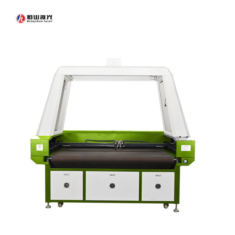 商标织唛自动定位激光切割机印花布自动巡边摄像定位激光切割机