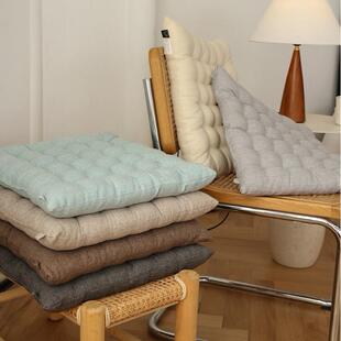 坐垫简约棉麻纯色椅子座垫冬天坐垫办公室久坐垫子诧寂风榻榻米垫