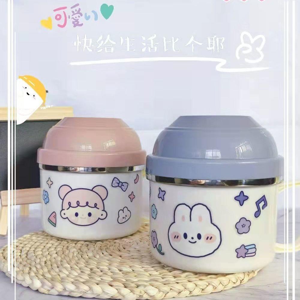 304不锈钢饭盒带盖学生快餐杯泡面碗上班族宿舍成人碗筷套装密封