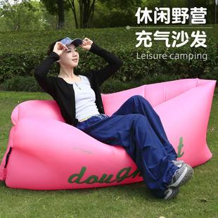 牛津布户外野用营乐露充营FNL两可躺懒人充气沙发床音节气沙发印l