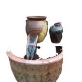 古循生态养鱼流DRI水陶罐庭院水环落地内代现创意流水造法景摆件