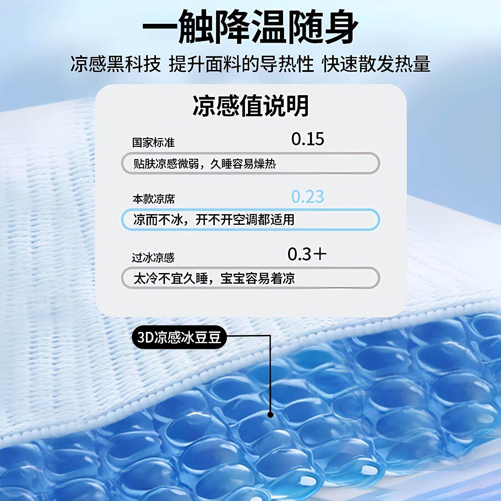 A类凉感冰三豆豆凉学席舍生宿单人冰丝席件套可水20250426洗夏季