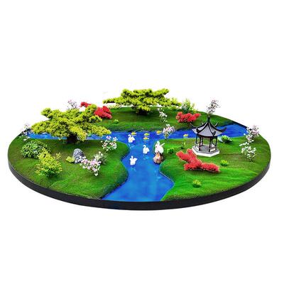 酒店大饰圆桌盘中间饭餐桌转bflc-01假花摆花装品店中心景观轻奢