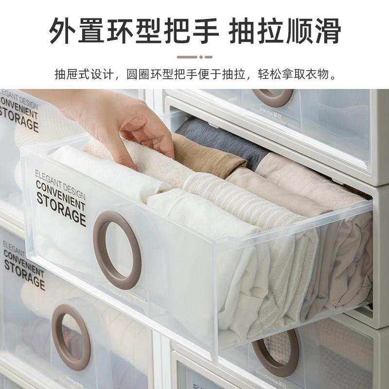 柜头收纳柜抽屉床式理多层收纳箱塑料家用衣衣物收纳箱整箱