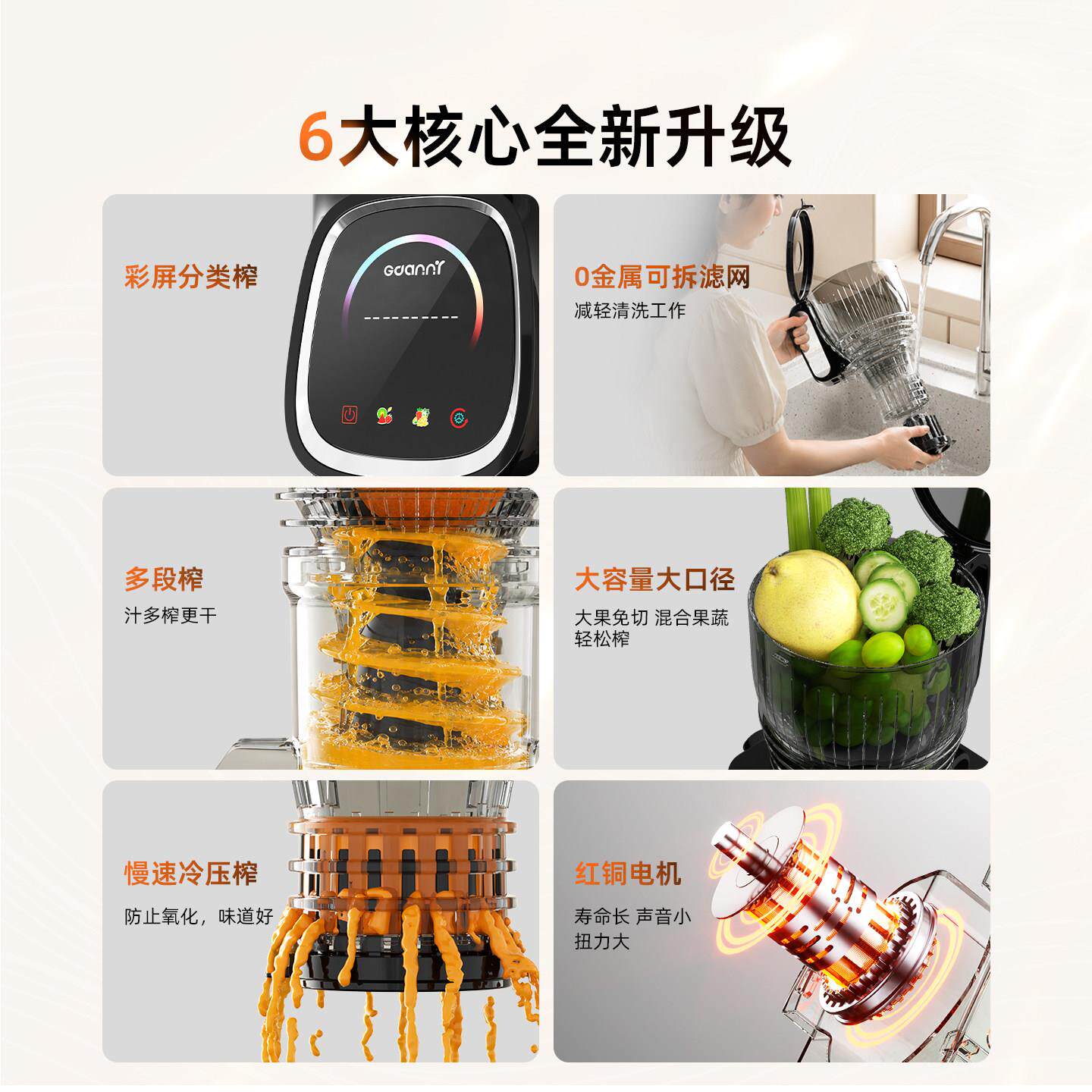 德国格丹力D-MAX8型原机榨汁机汁小家用渣汁分全自动智离能变频鲜