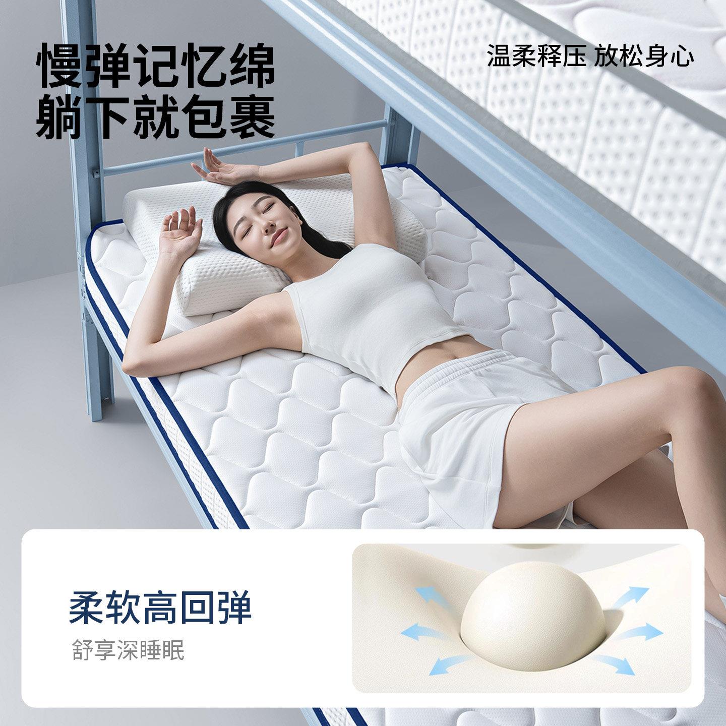 红豆记忆棉CZ260706床垫学生宿舍专用单90x90x家用卧室米5垫子人8