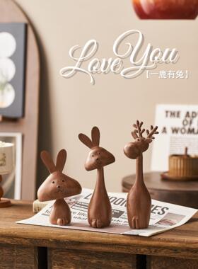 中古风一家三口件覆古高VPO级感小众怀装饰品艺术客旧电厅视柜摆