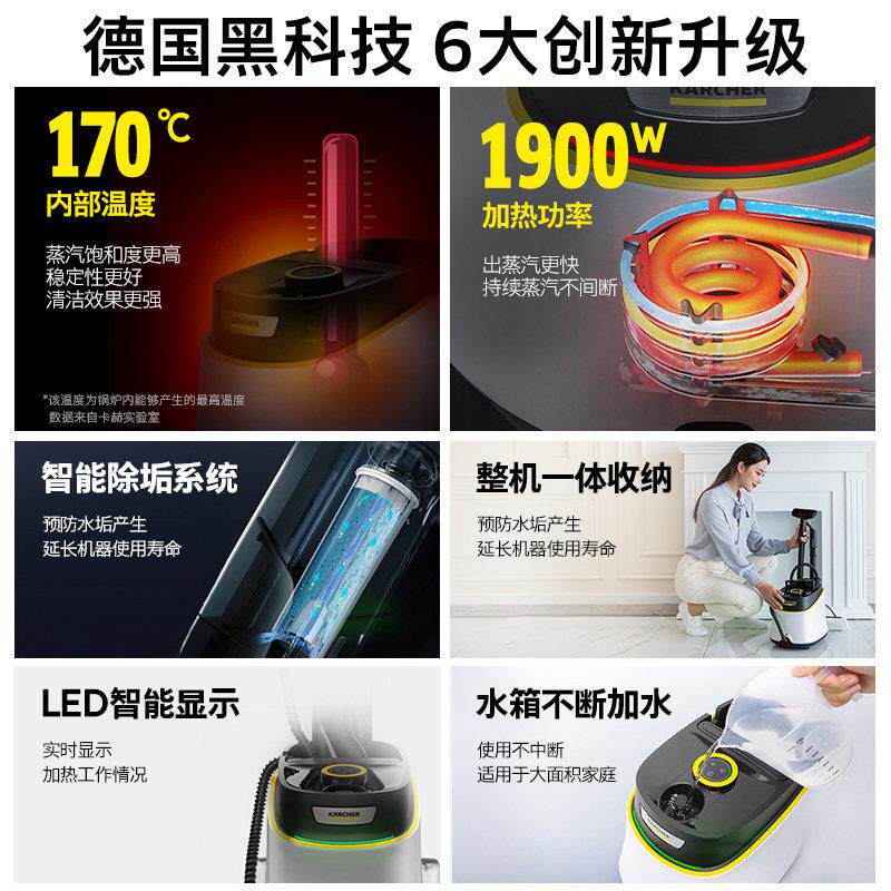 德242卡赫家用便携蒸汽清洁高机温高压厨房调多空功能一体机国SC3