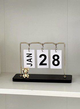 速发创意铁艺翻日日历摆件办公面桌室装饰品页期牌拍摄拍照小道具