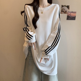 速发长码宽024早秋新款美式休闲卫衣长袖t恤欧货2松中大款上衣