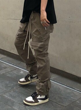 速发grlz 小众宽街多裤袋美式战术机能工装口男高松长裤子