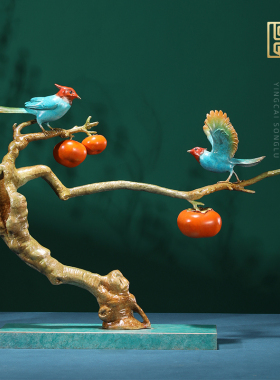 速发全铜摆件喜事新连工艺品客厅玄关禅品装饰乔迁连居礼意纪