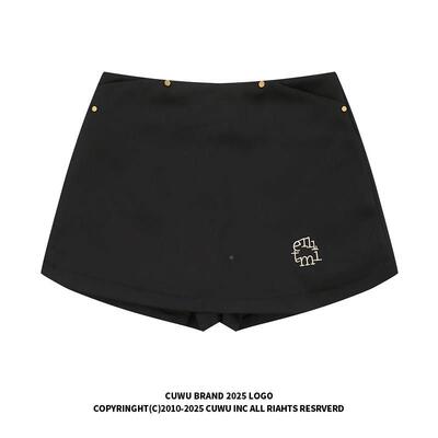 cuwu红色半身裙夏季65416598女2短025新款高字腰显瘦a裙甜酷辣妹