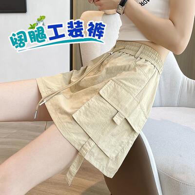 黑工装裙裤女夏季20240615薄款2024新色款美户外防走式光显辣瘦妹