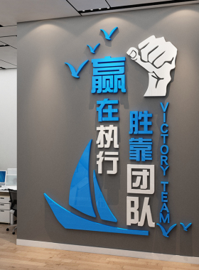 会议办公室背景布置团队激励志标语公司企业文化墙面装饰工位氛围