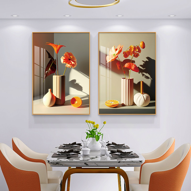 餐厅装饰画现代简约高档饭厅背景现代装饰画