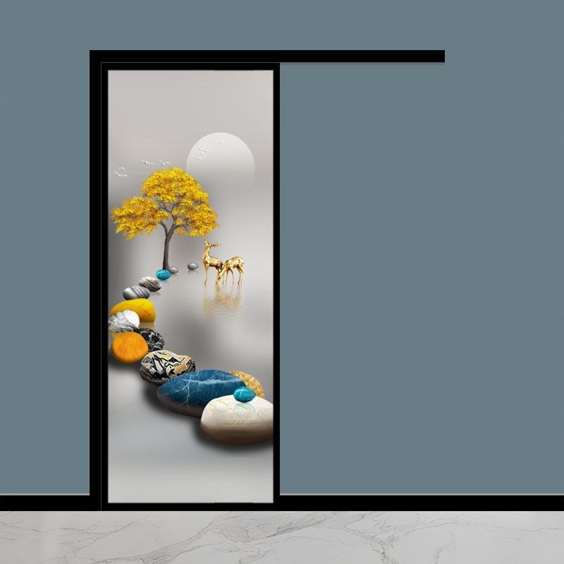 单轨道推拉门单轨吊轨门单轨地滑门阳台厨房卫生间门隔断单扇移门