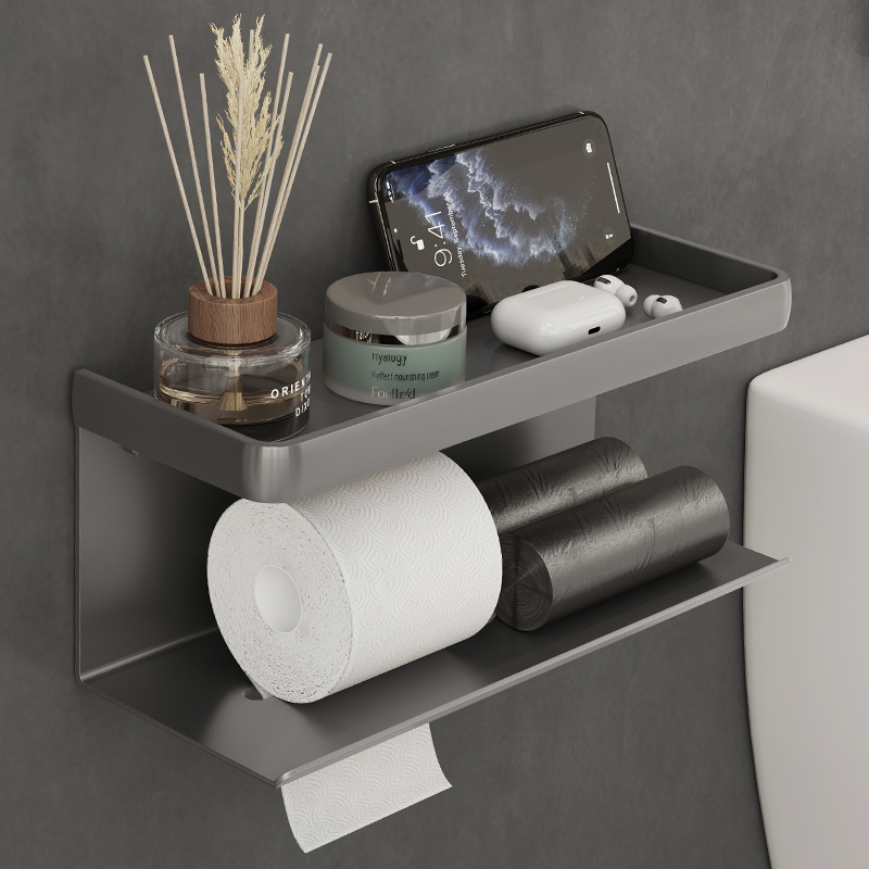 化妆室纸巾盒壁挂式厕所卫生纸盒浴室免打孔卫生纸架洗手间卷筒卫