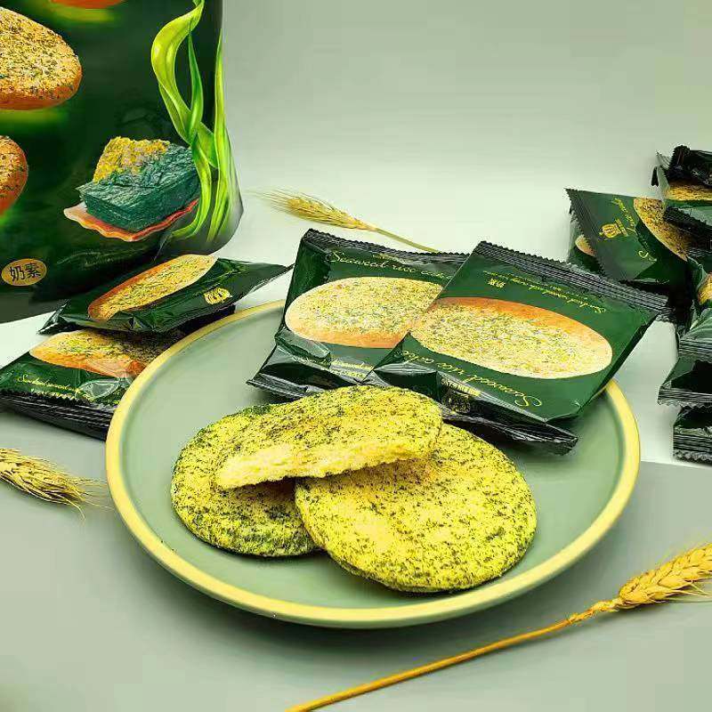 海苔大米饼网红休闲零食小吃台湾风味奶素饼干紫菜点心