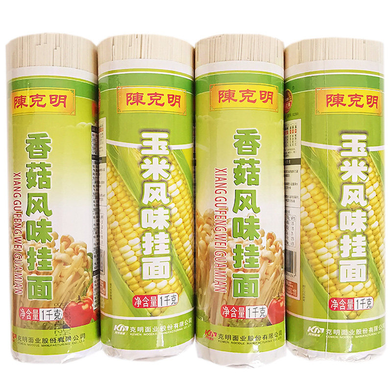 陈克明香菇玉米风味挂面爽滑劲道泡面条中宽炒面凉拌面1000g筒