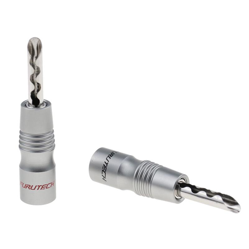 原装古河200紫铜镀金/镀铑喇叭音箱线插头带齿端子香蕉插头