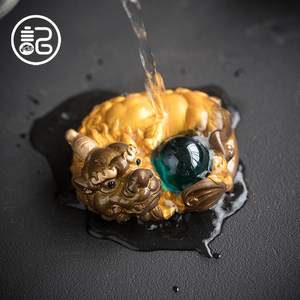 速发记今朝《变色貔貅》浇水变色茶宠摆件精品可养招财茶盘茶桌装