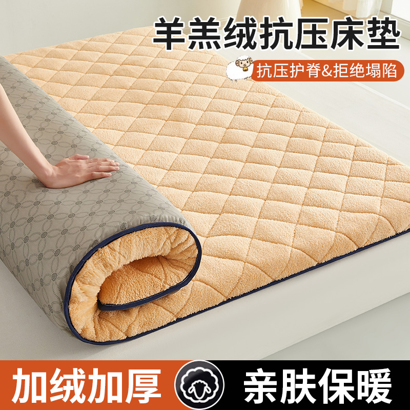 羊羔绒床垫软垫冬天加厚垫被家用床褥学生宿舍保暖单人乳胶海绵垫