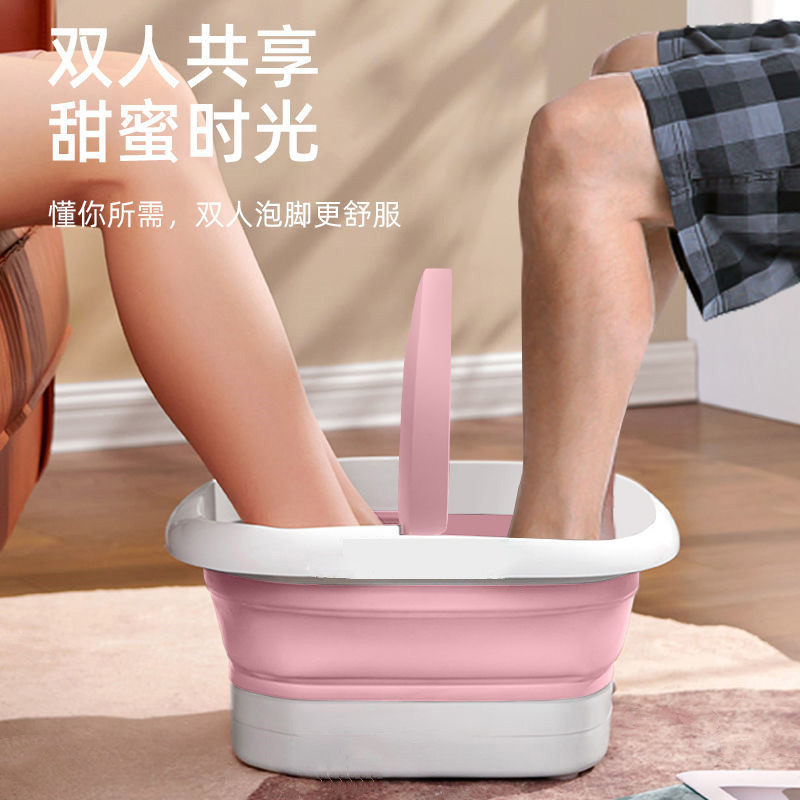 速发泡脚桶双人家用可折叠洗脚盆加大号冬天儿童加深过小腿足浴桶