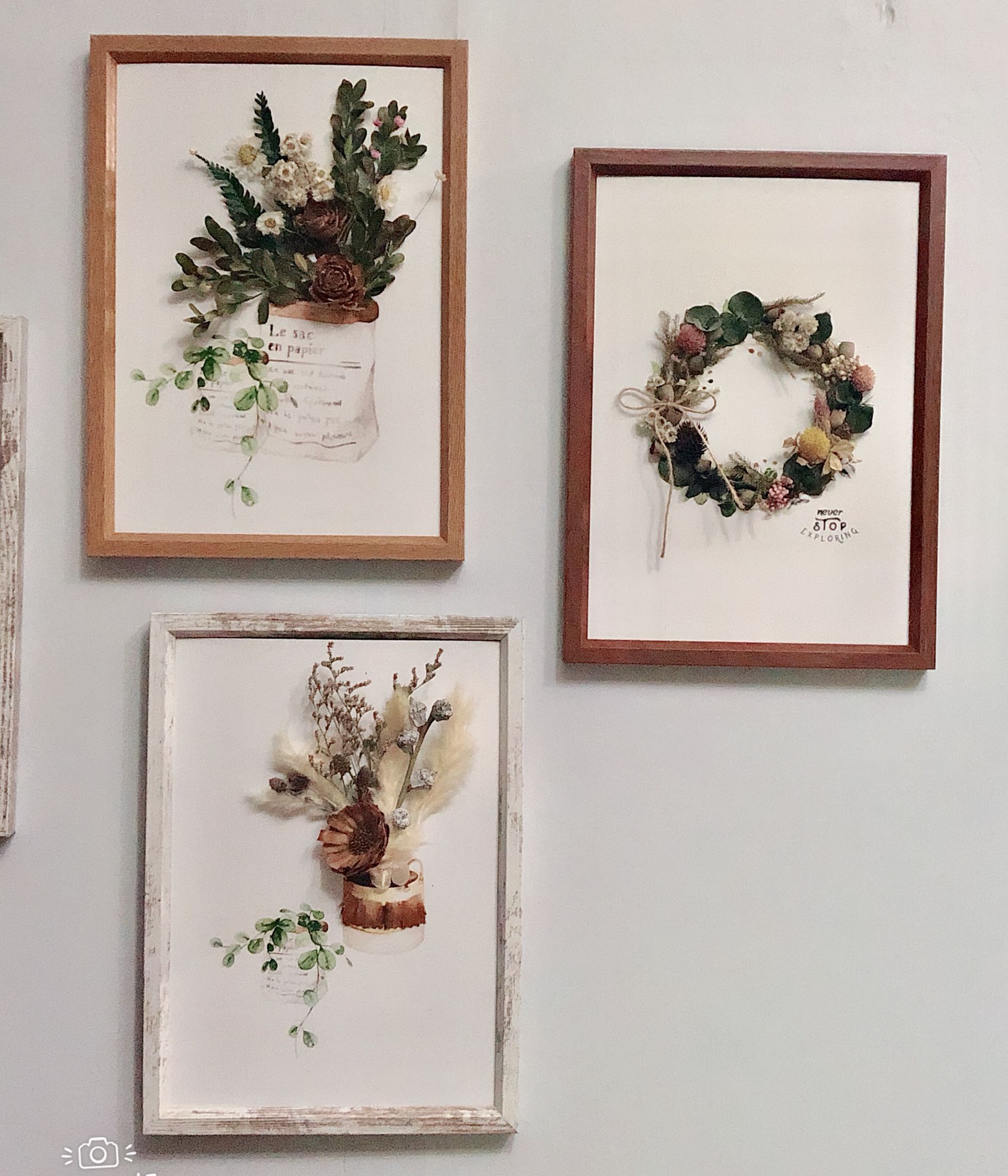 乡村手作diy干花相框花艺课素材料包墙面装饰画立体画植物相片墙图片