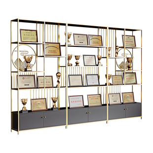 荣誉墙展示架公司奖杯奖牌展示柜办公室会议室产品置物架落地