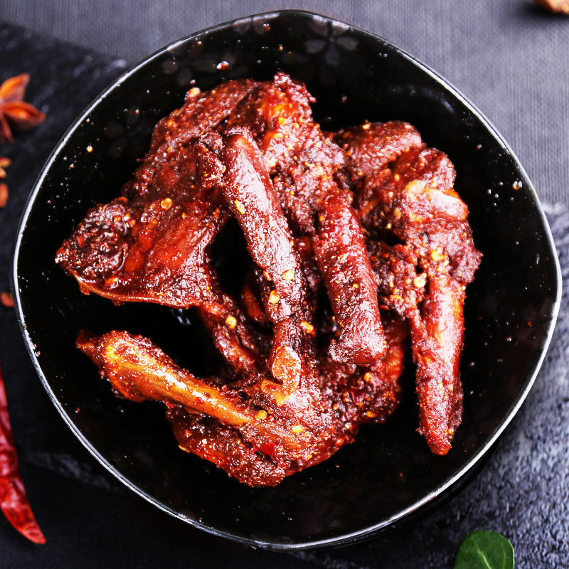 麻辣味鸭架鸭锁骨500g小包装休闲香自制卤味小吃休闲卤肉辣味零食