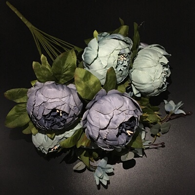 新欧式覆古人造花牡丹花假花绢花花瓶装饰客厅花艺