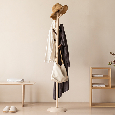 实木创意客厅衣帽架卧室室内家用落地不占空间小型衣服架子挂衣架