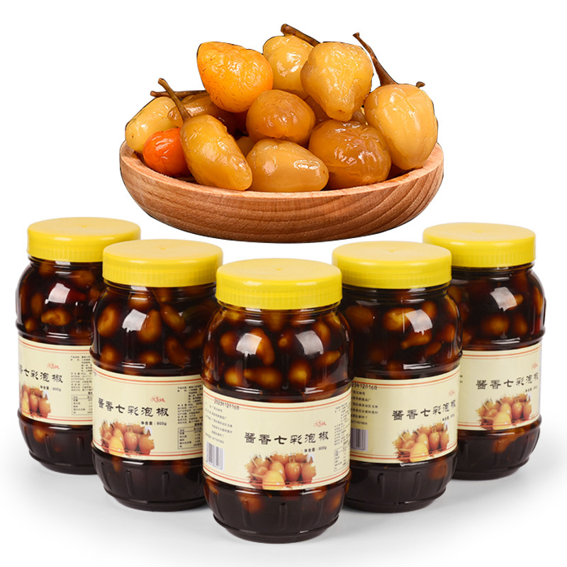 广西特产七彩泡椒辣椒腌制五彩椒新鲜甜椒小米辣开味下饭