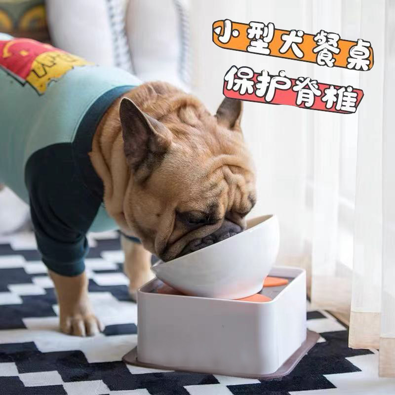 速发饭盆狗盆护颈法斗专用餐桌食盆狗碗饭碗吃饭碗桌狗护颈盆