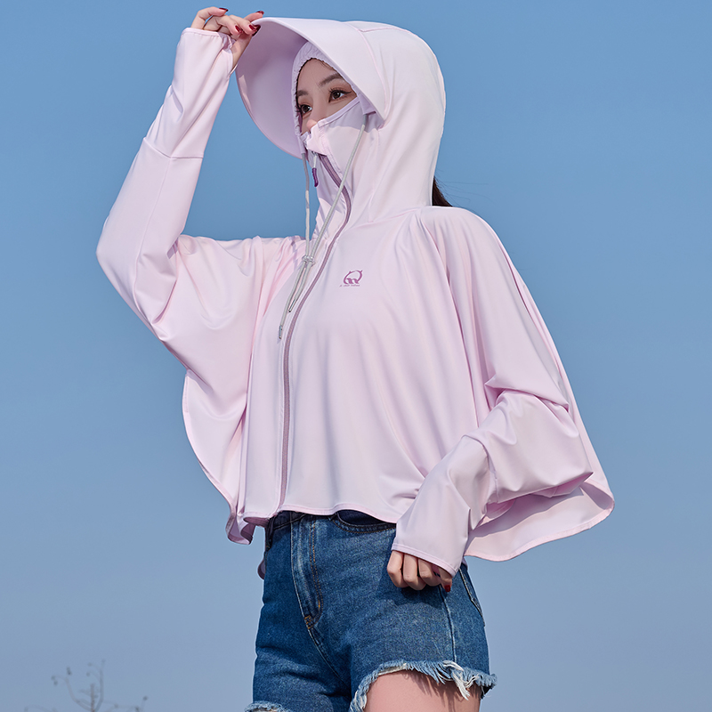 遮阳帽女夏防紫外线遮脸太阳帽户外汽车防晒面罩大檐帽子衣服一体