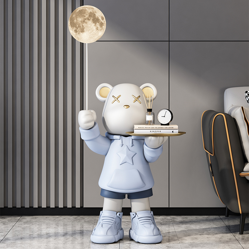 客厅大型暴力熊落地摆件轻奢沙发旁电视柜旁家居装饰乔迁新居礼品