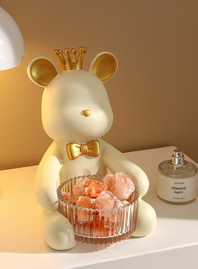 暴力熊香薰摆件轻奢家居客厅电视柜酒柜玄关装饰品入户门钥匙收纳