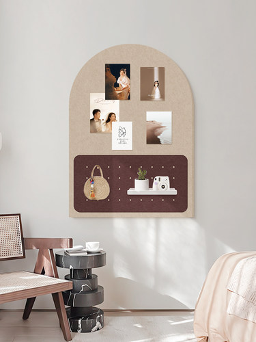 毛毡墙贴软木墙板留言板挂墙饰品相片展示板洞洞板墙上收纳置物架