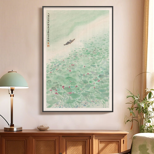 新中式宋代美学玄关茶室禅意风景挂画客厅餐厅茶室书房大气装饰画